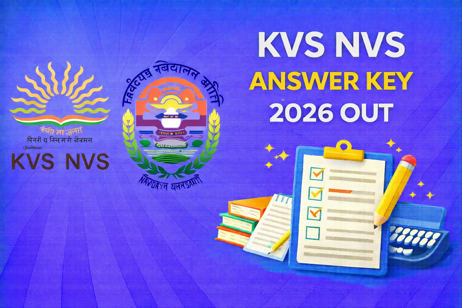KVS NVS Answer Key 2026 OUT