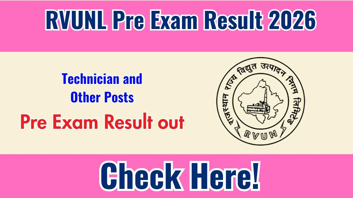 RVUNL Technician Result 2026 Out