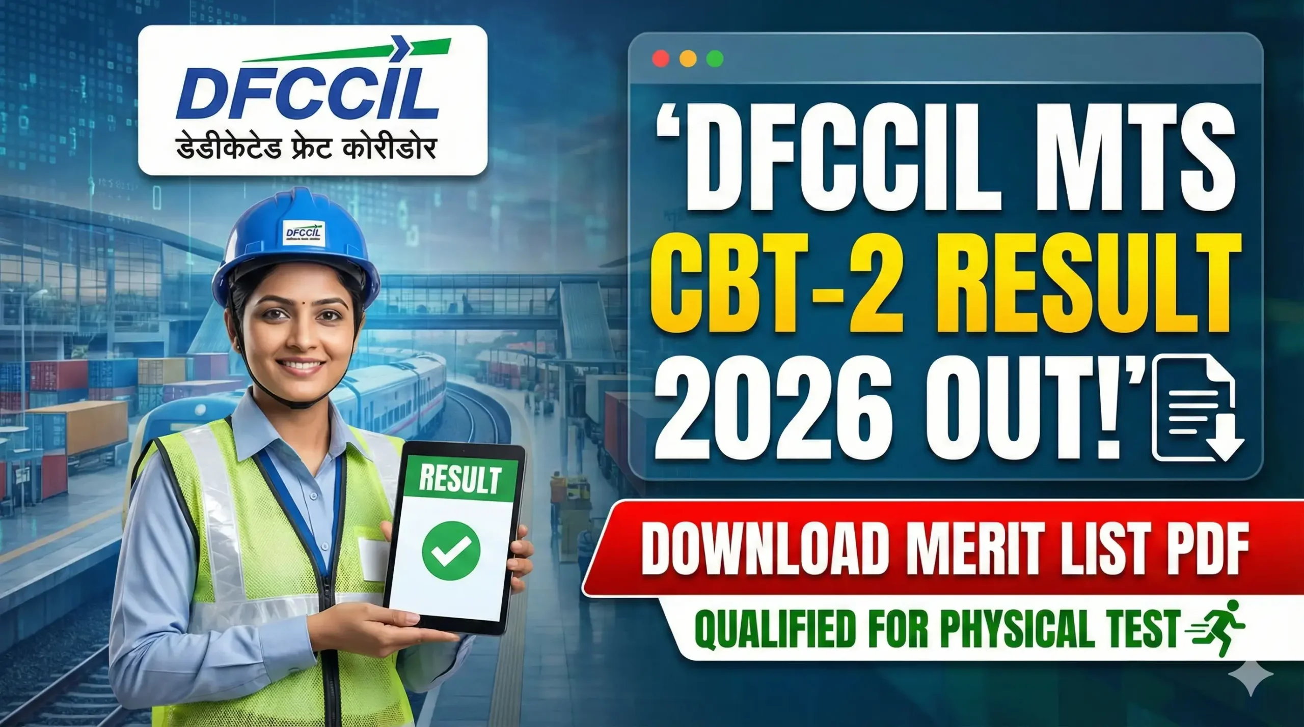 DFCCIL MTS CBT-2 Result