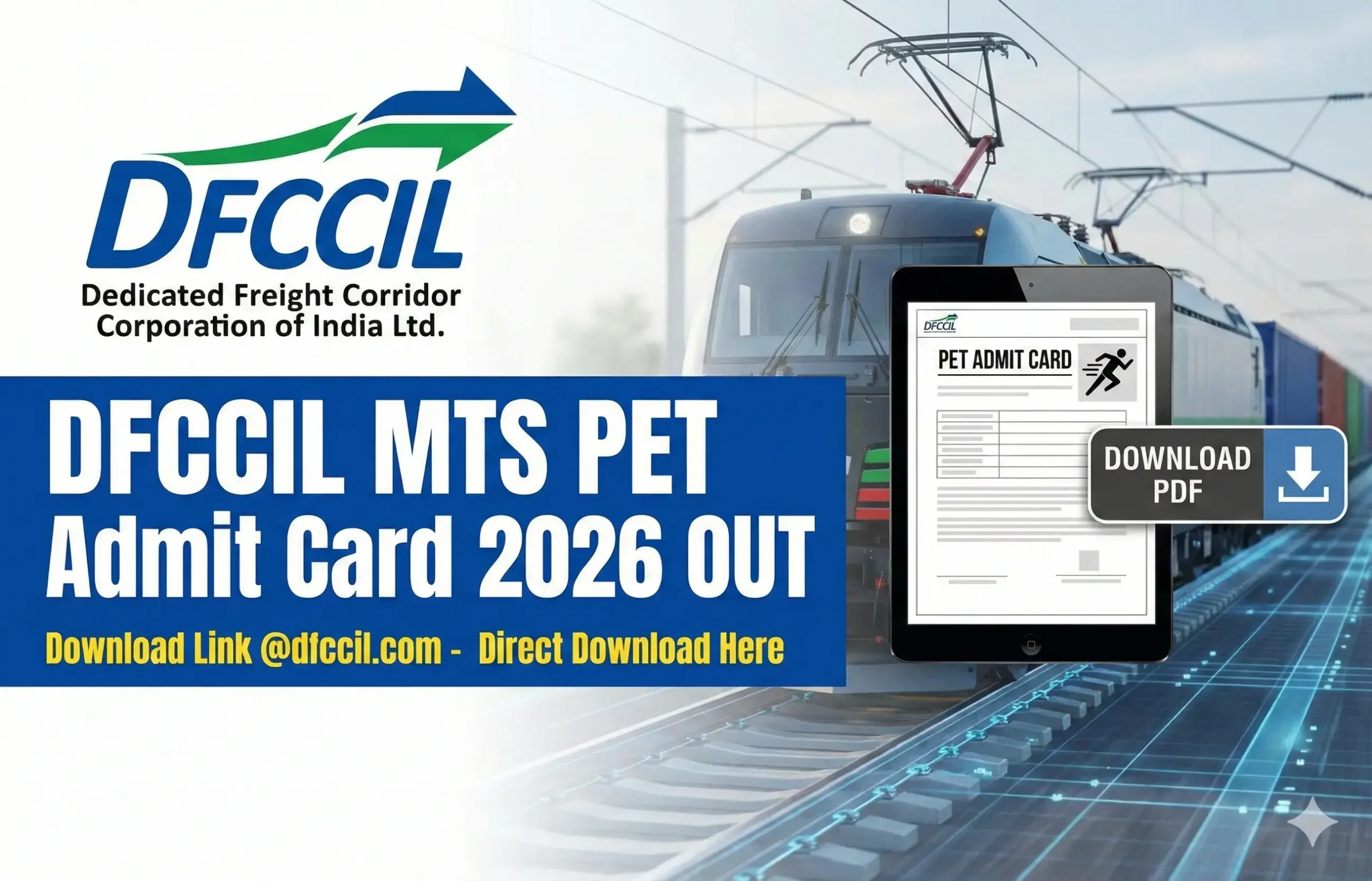 DFCCIL MTS PET Admit Card 2026