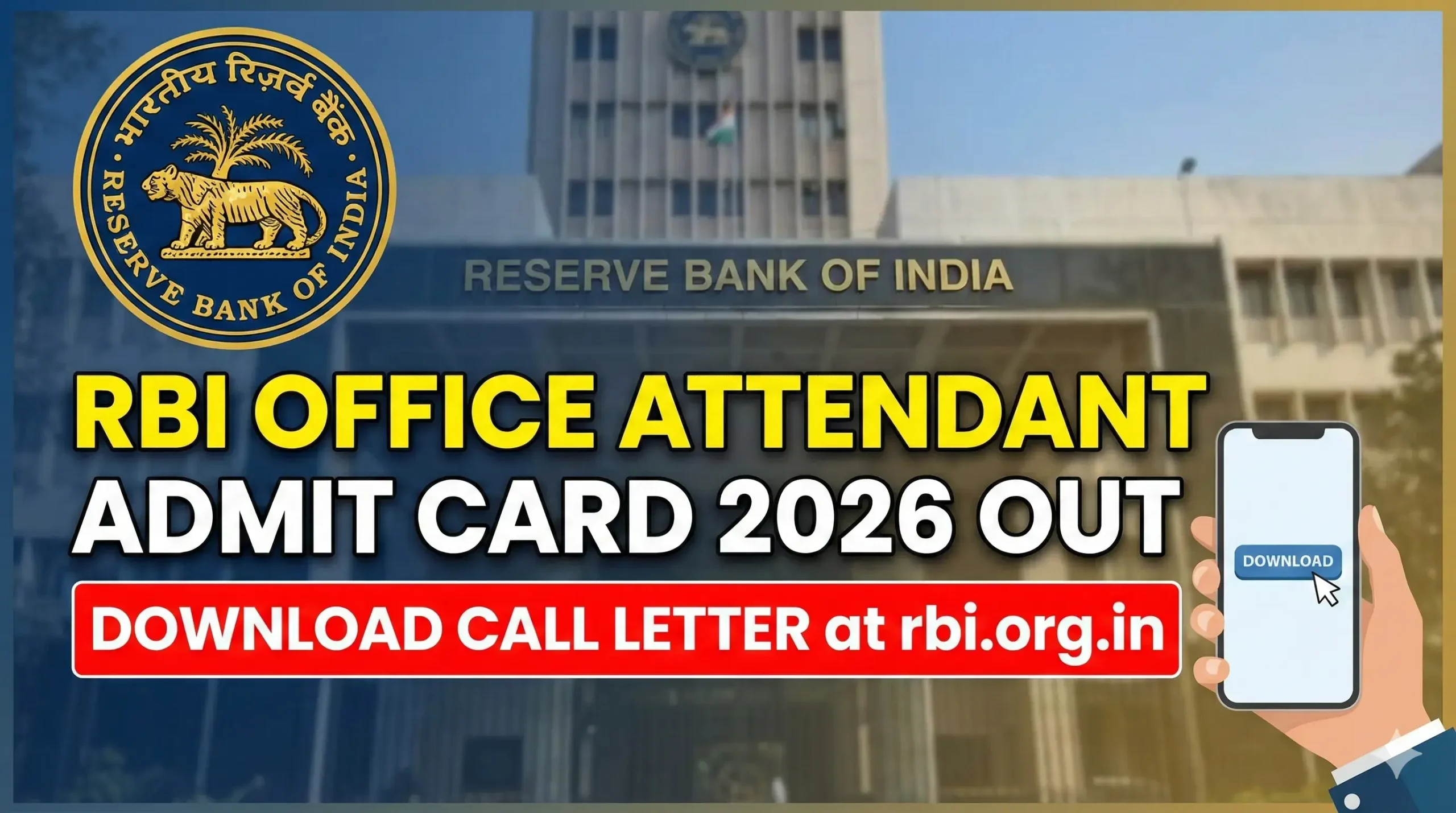 RBI Office Attendant Admit Card