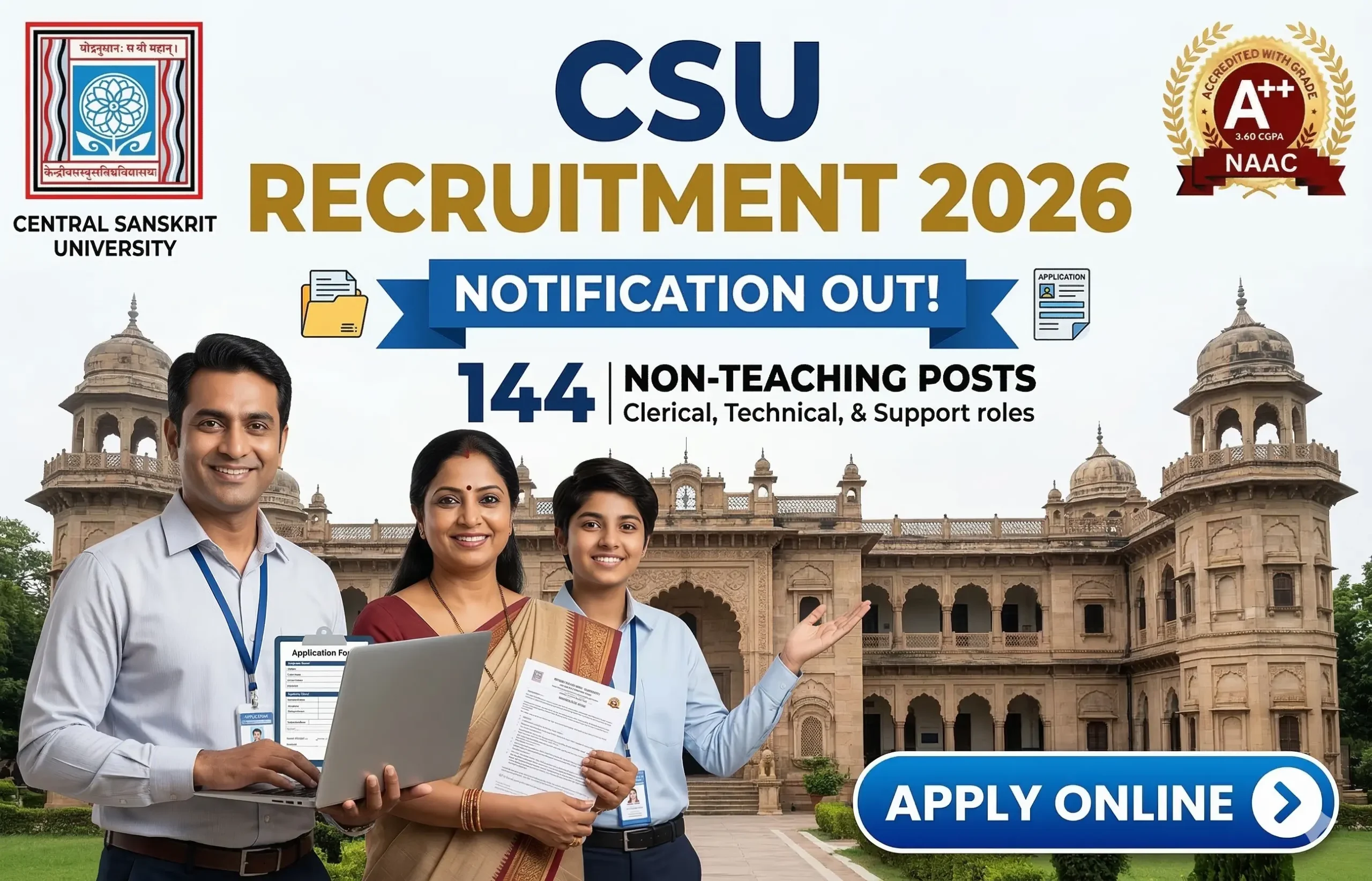 Central Sanskrit University Recruitment 2026