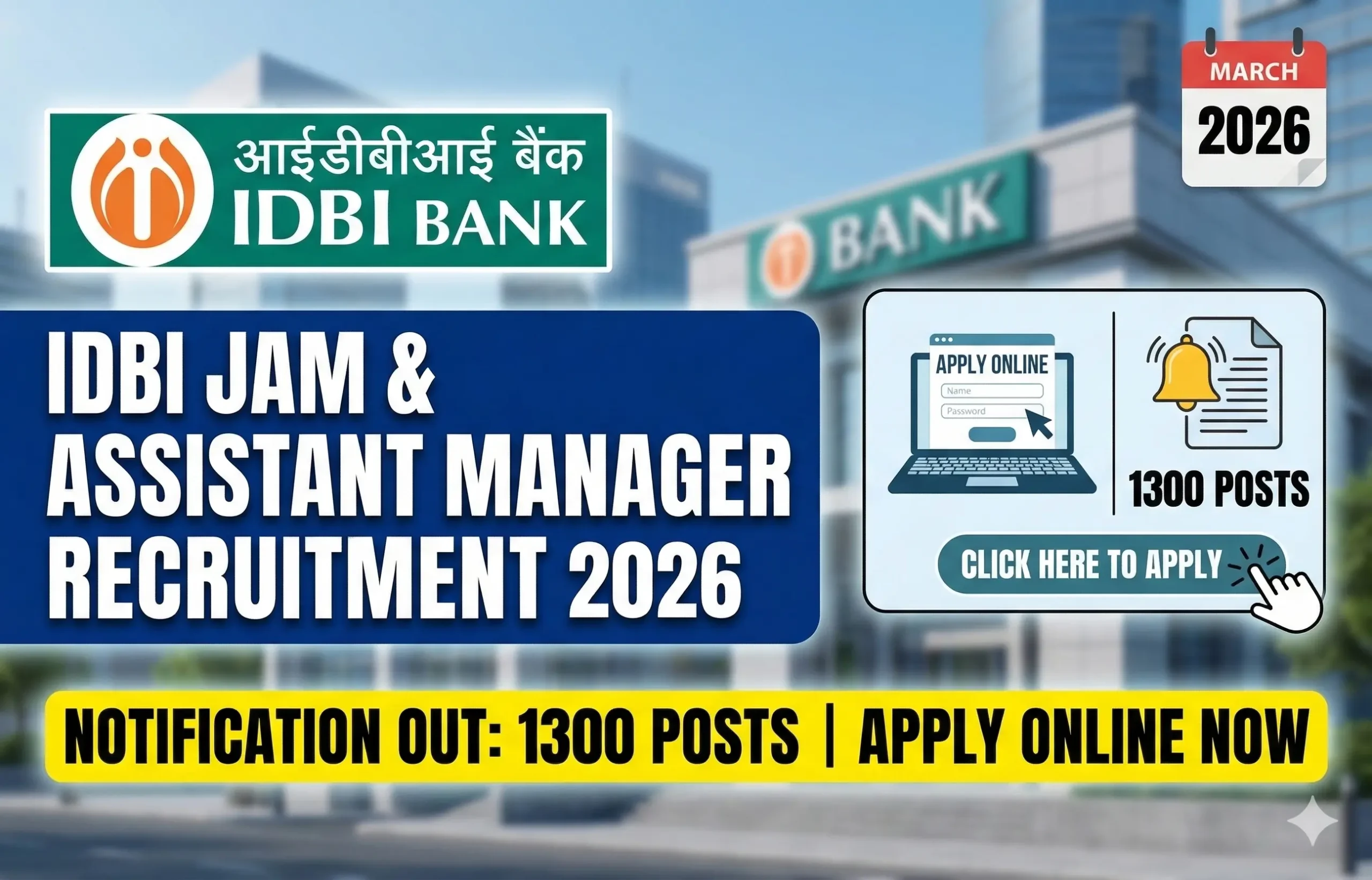 IDBI JAM and Assistant Manager Recruitment 2026