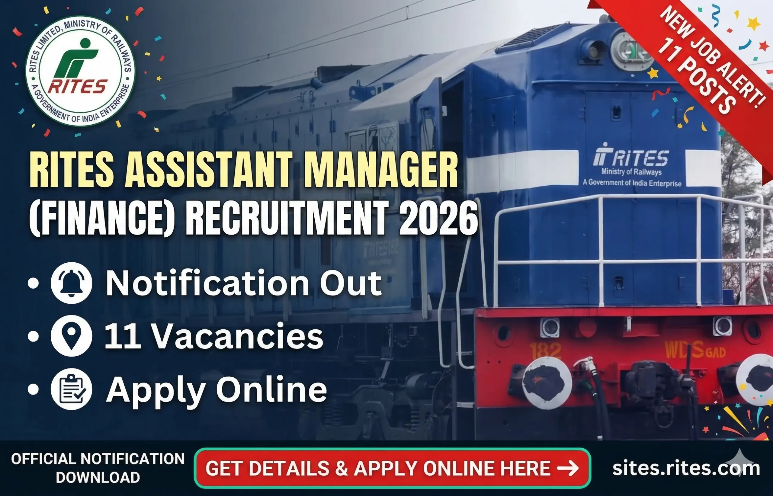 RITES Assistant Manager Finance Recruitment 2026