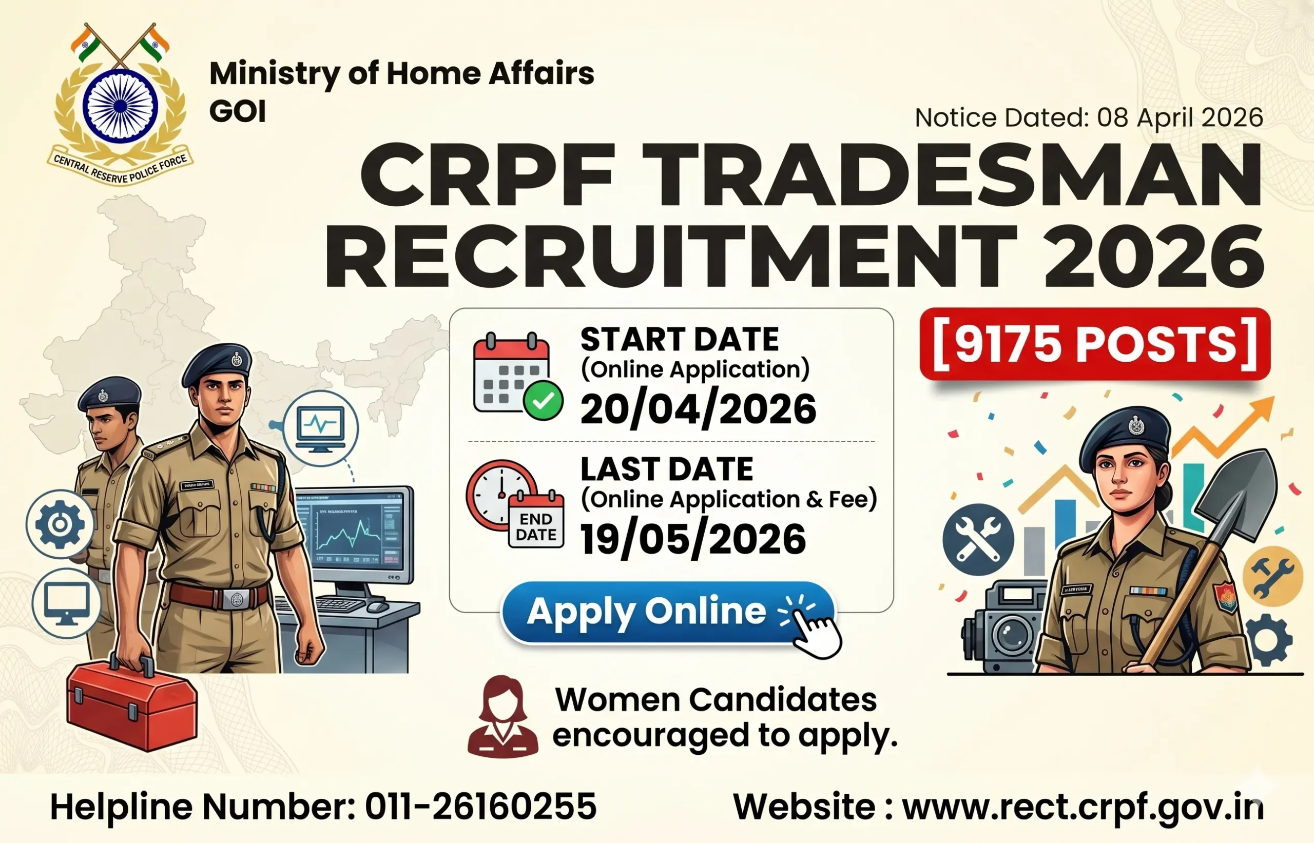CRPF Tradesman Recruitment 2026