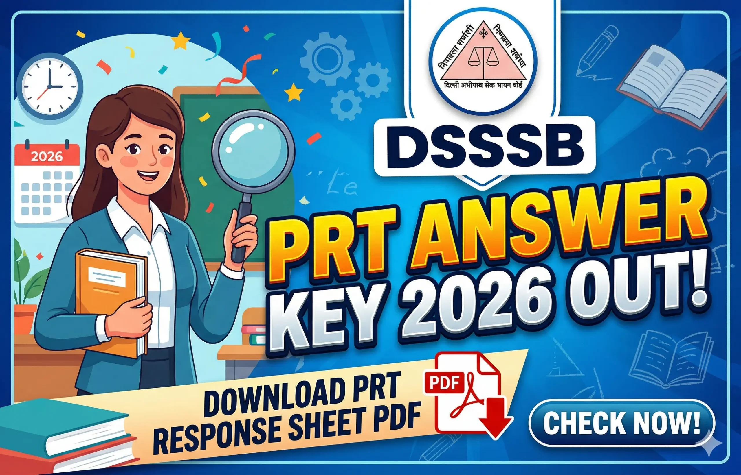 DSSSB PRT Answer Key 2026 Out