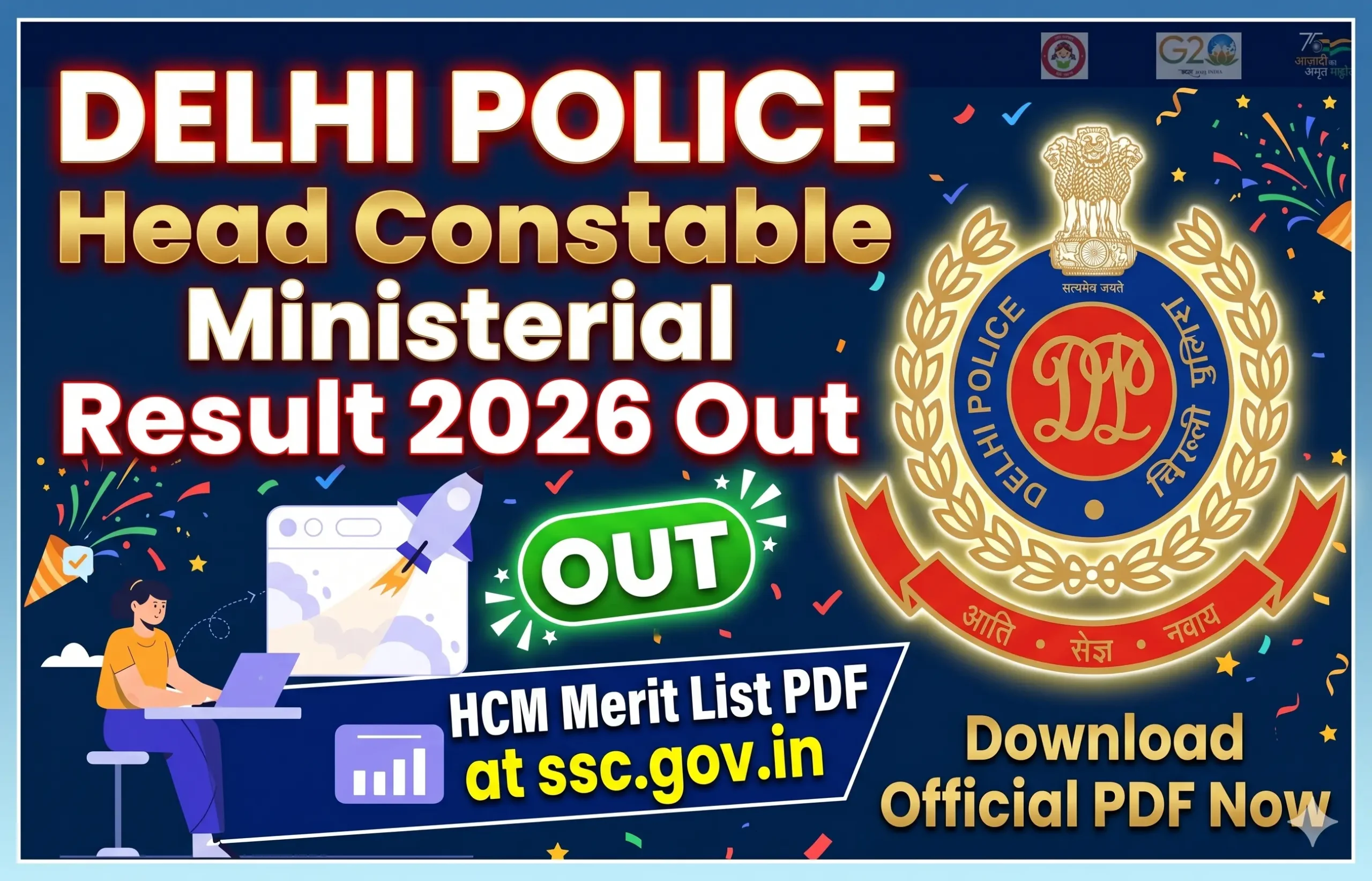 Delhi Police Head Constable Ministerial Result 2026