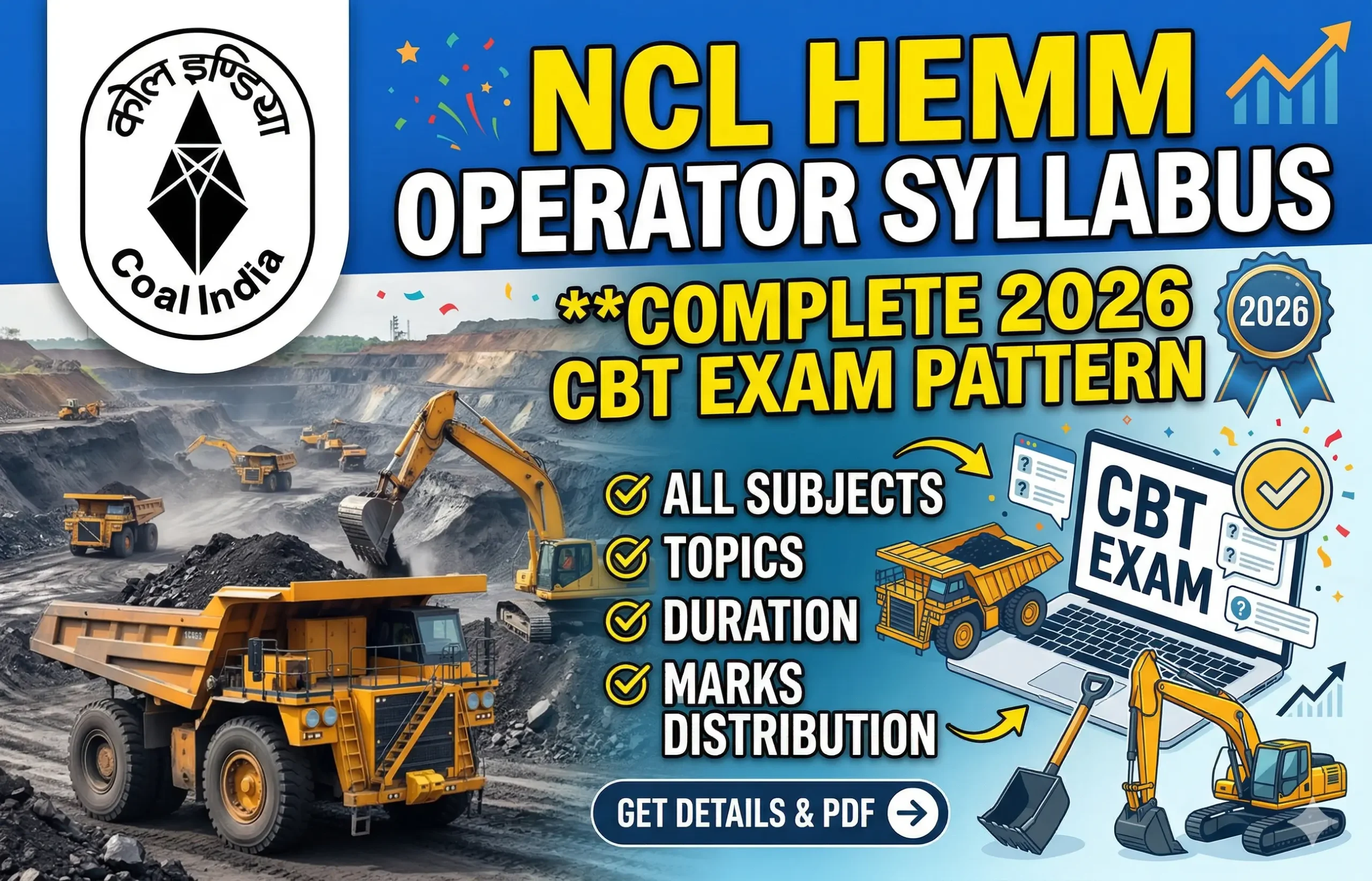 NCL HEMM Operator Syllabus 2026, Complete CBT Exam Pattern